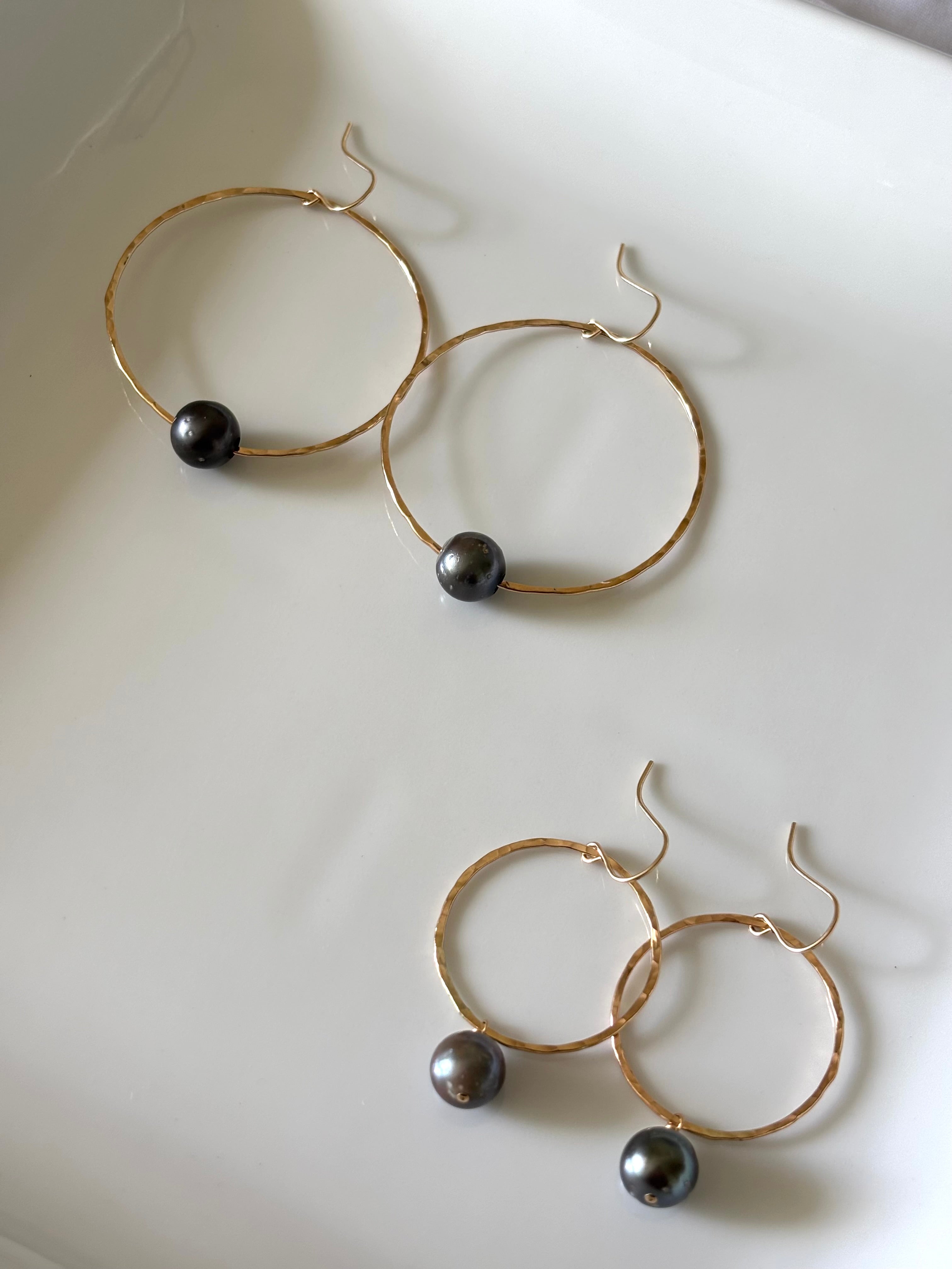 TAHITIAN PEARL HOOPS