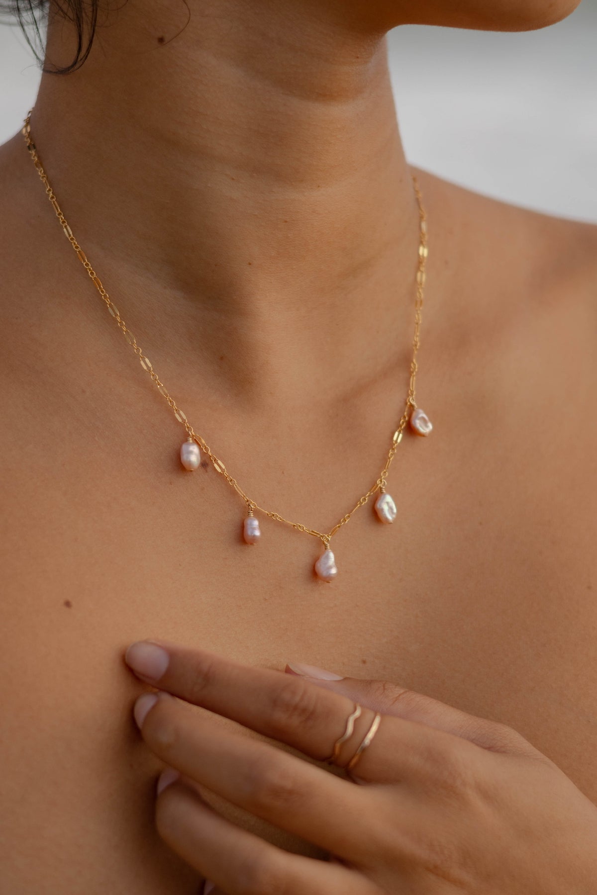 KESHI CHANDELIER NECKLACE (Made to Order)